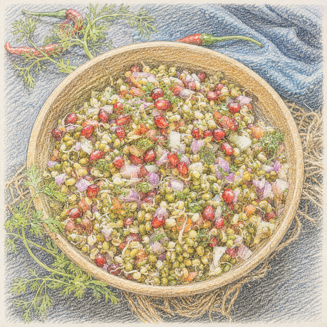 Indian Sprouts Salad with Vinegar
